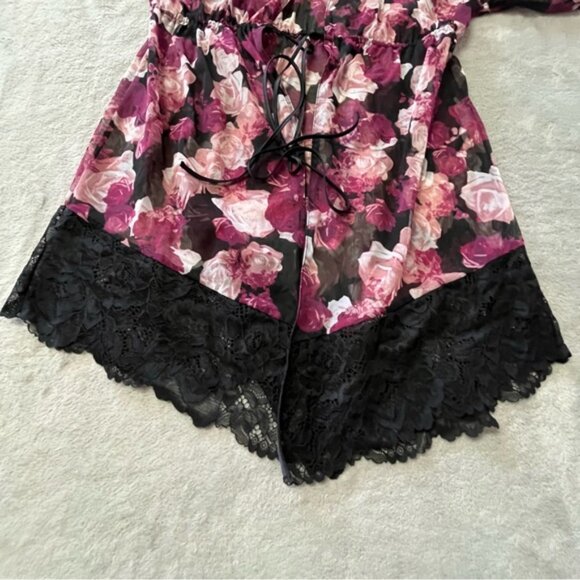 La Senza Sheer Roses Kimono Robe Dressing Gown Cover Up - Picture 9 of 11